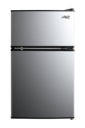 Arctic King 3.2 Cu ft Two Door Mini Fridge with Freezer, Stainless Steel, E-Star, Arm32d5asl, Silver