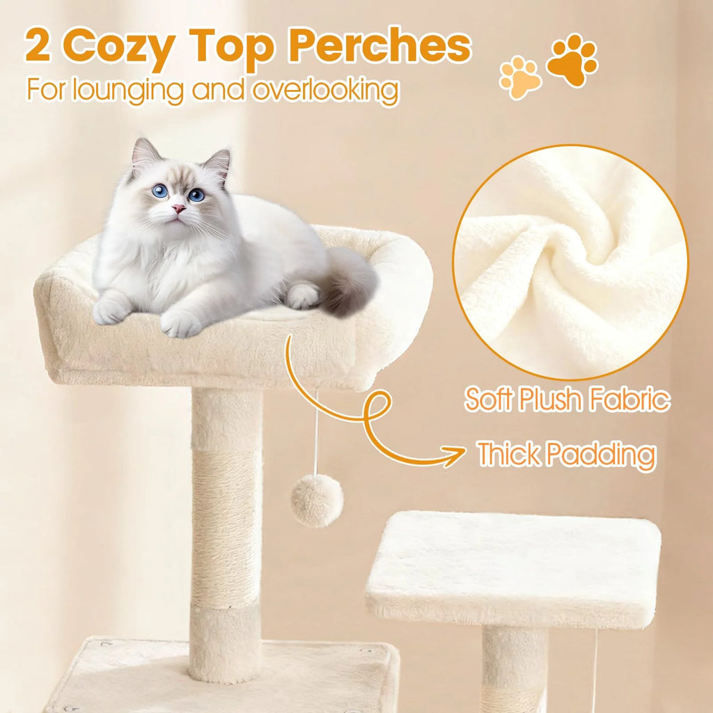 Tangkula 66 Inch Tall Cat Tree Multi-Level Cat Tower with Sisal Scratching Posts