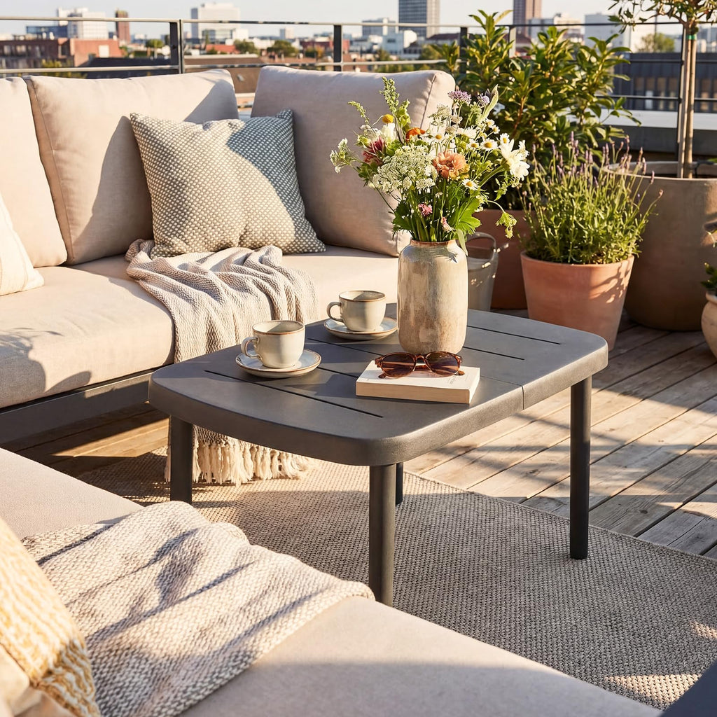 Tangkula Outdoor Coffee Table Weather-Resistant Small End Table