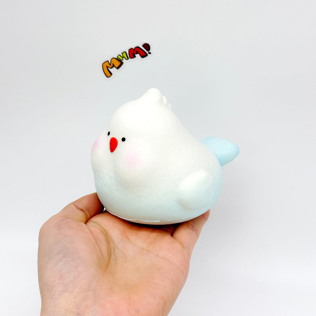 🐦 Cockatiel Squishy - Blue & Yellow Cute Parrot Slow Rising Stress Relief Toy