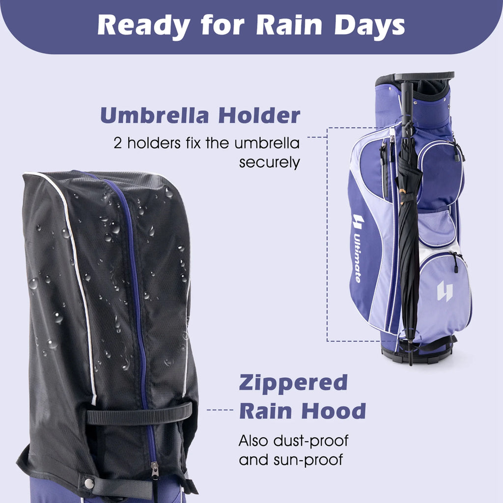 Ultimate Womens Complete Golf Club Set Golf Club Package Set W/ Rain Hood, Right Hand Purple