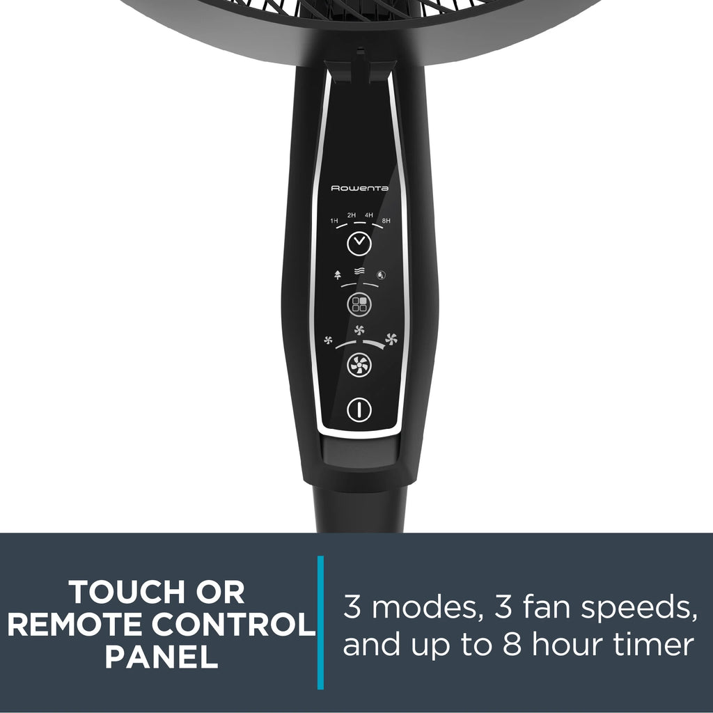 Rowenta Turbo Silence Standing Floor Fan with Remote, 53 in, Portable, 5 Speeds, VU5670