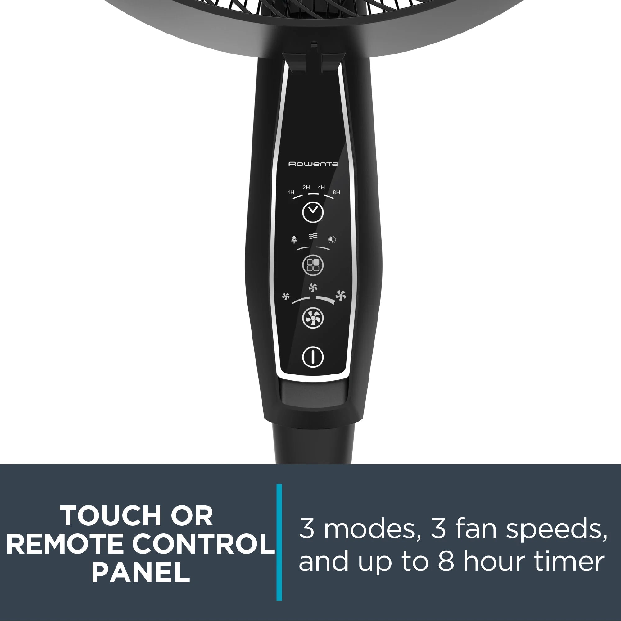 Rowenta Turbo Silence Standing Floor Fan with Remote, 53 in, Portable, 5 Speeds, VU5670