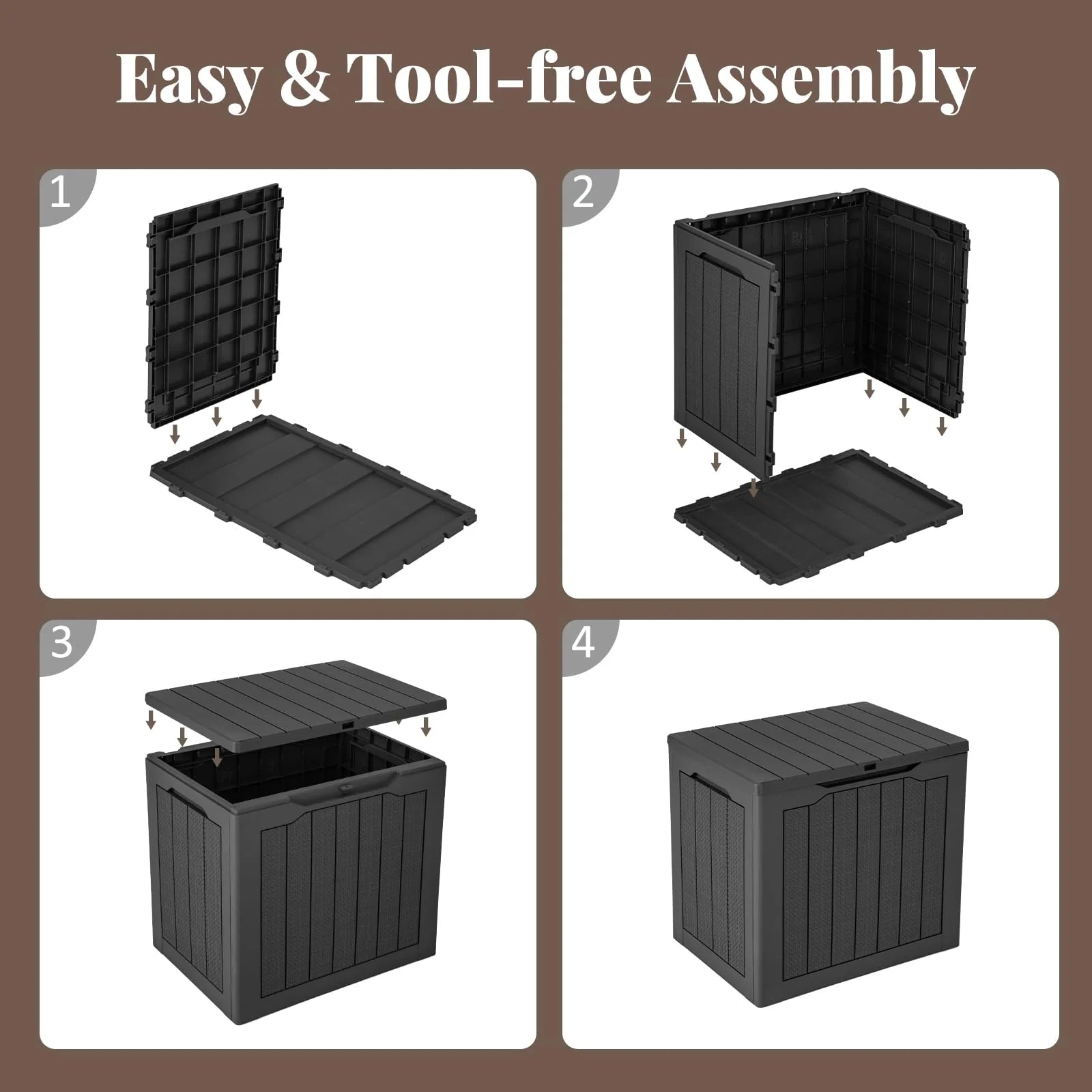 Tangkula 30 Gallon Resin Outdoor Storage Bench with Lockable Lid