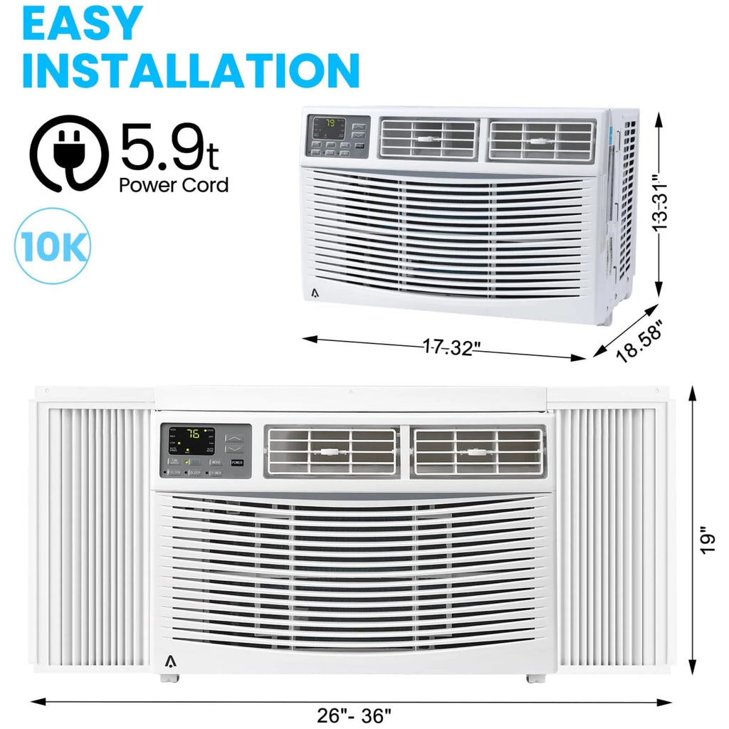 Garvee 5000 BTU Window Air Conditioner, Fast Cooling for Rooms up to 150 Sq. Ft, Window Ac Unit with 7 Level Temperature Setting, White