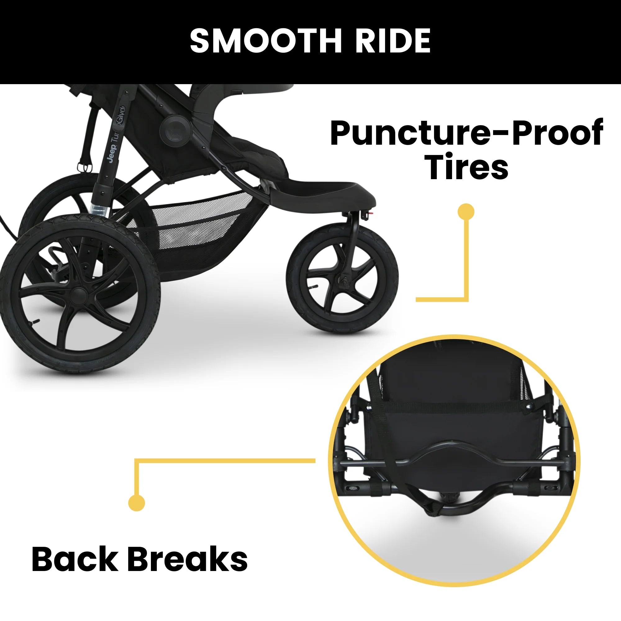 Jeep Turboglyde Jogging Stroller by Delta Children, Black