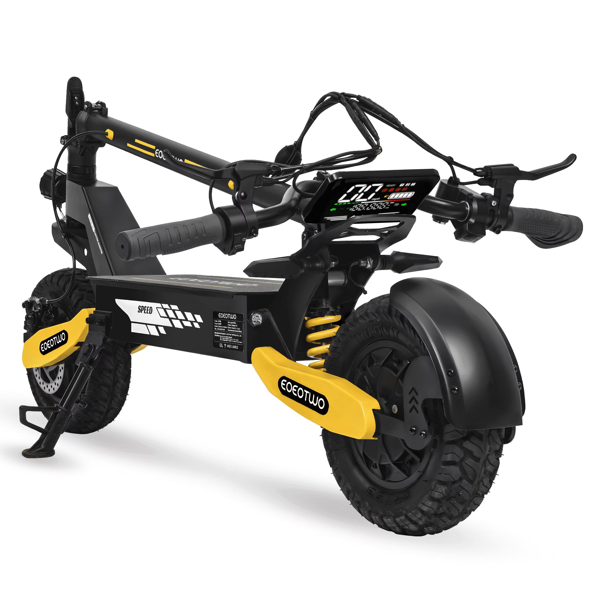 Off Road Electric Scooter for Adults, 1200W Motor Fast E Scooter, up to 28MPH Top Speed & 20miles Long Range, 11" Off - Road Tires, 330 lb MAX Load, Foldable