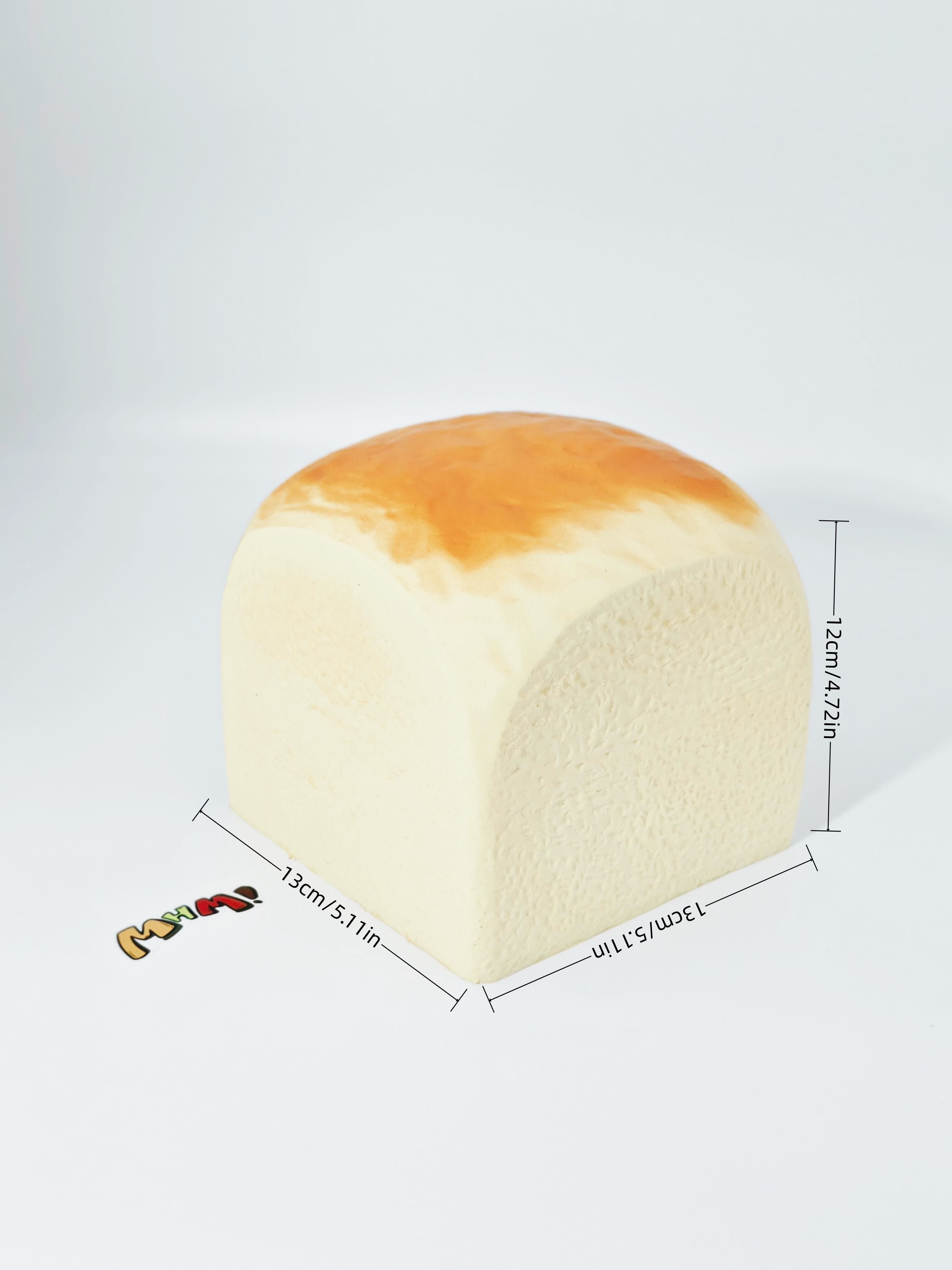Jumbo Hawaiian Bread Cube Squishy (5-Inch) - Slow Rising Loaf Toy | Realistic Big Bakery Fidget