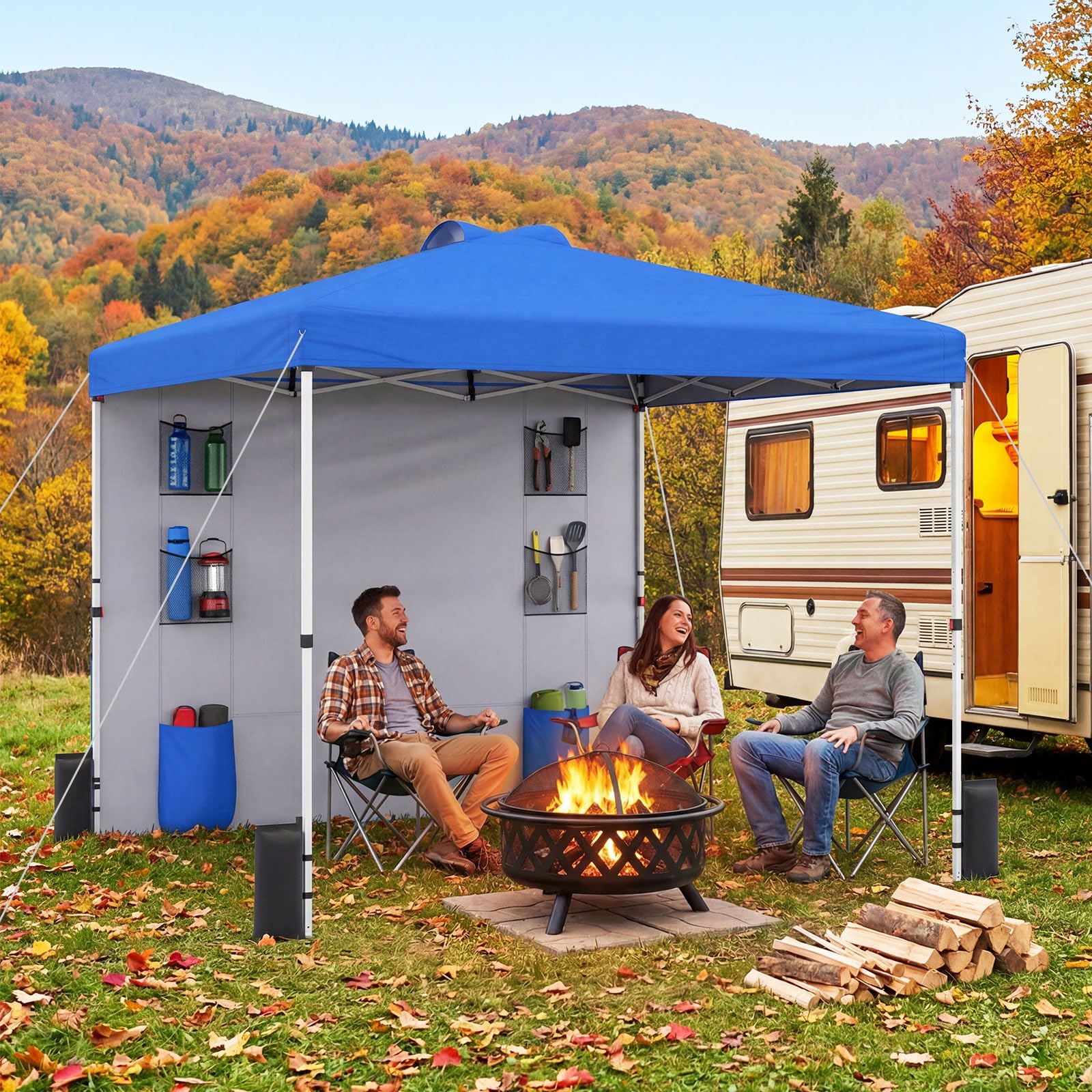Tangkula 10x10 Ft Pop Up Canopy with Sidewall UPF50+ Commercial Canopy