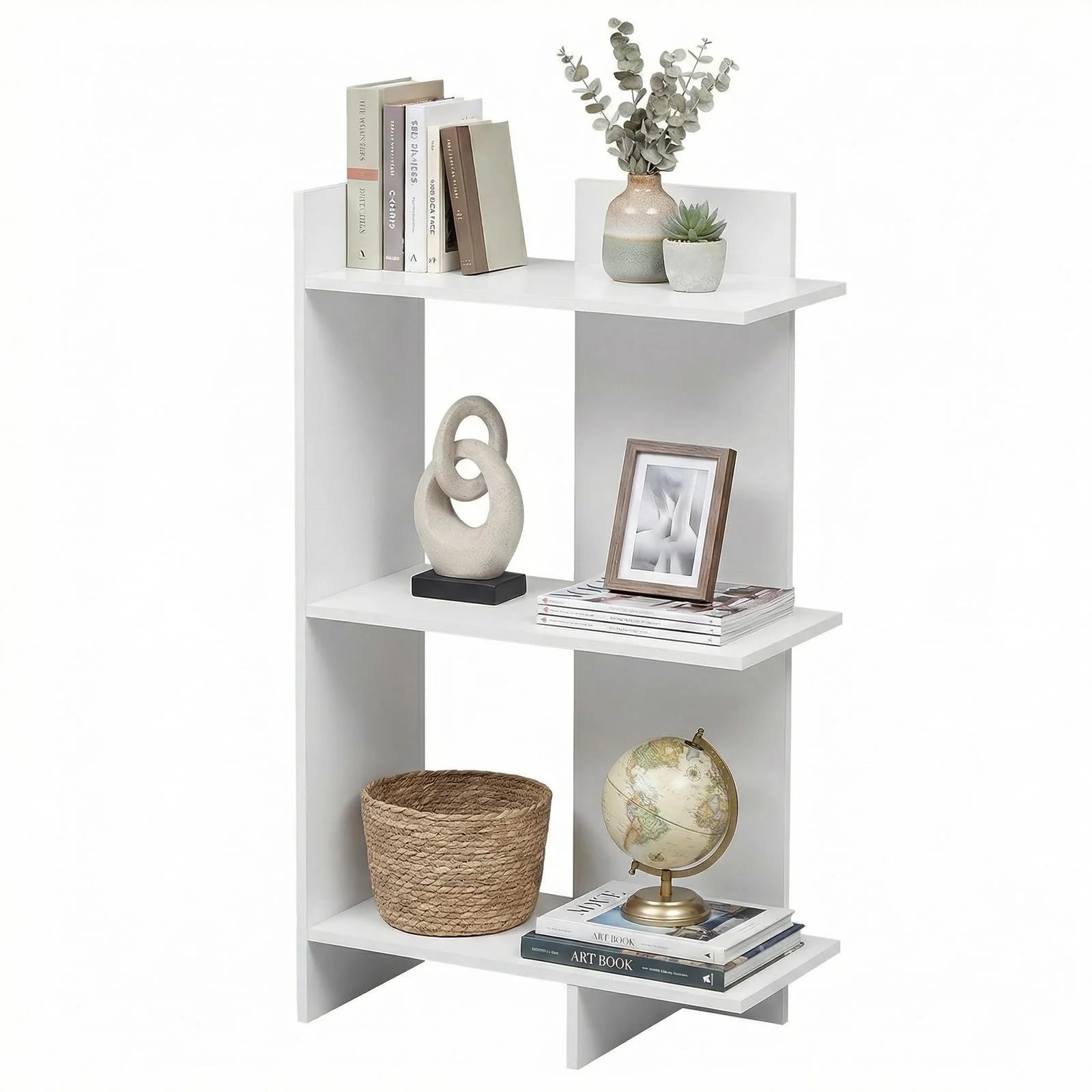 Tangkula 3-Tier Bookshelf Freestanding Bookcase(1/2)