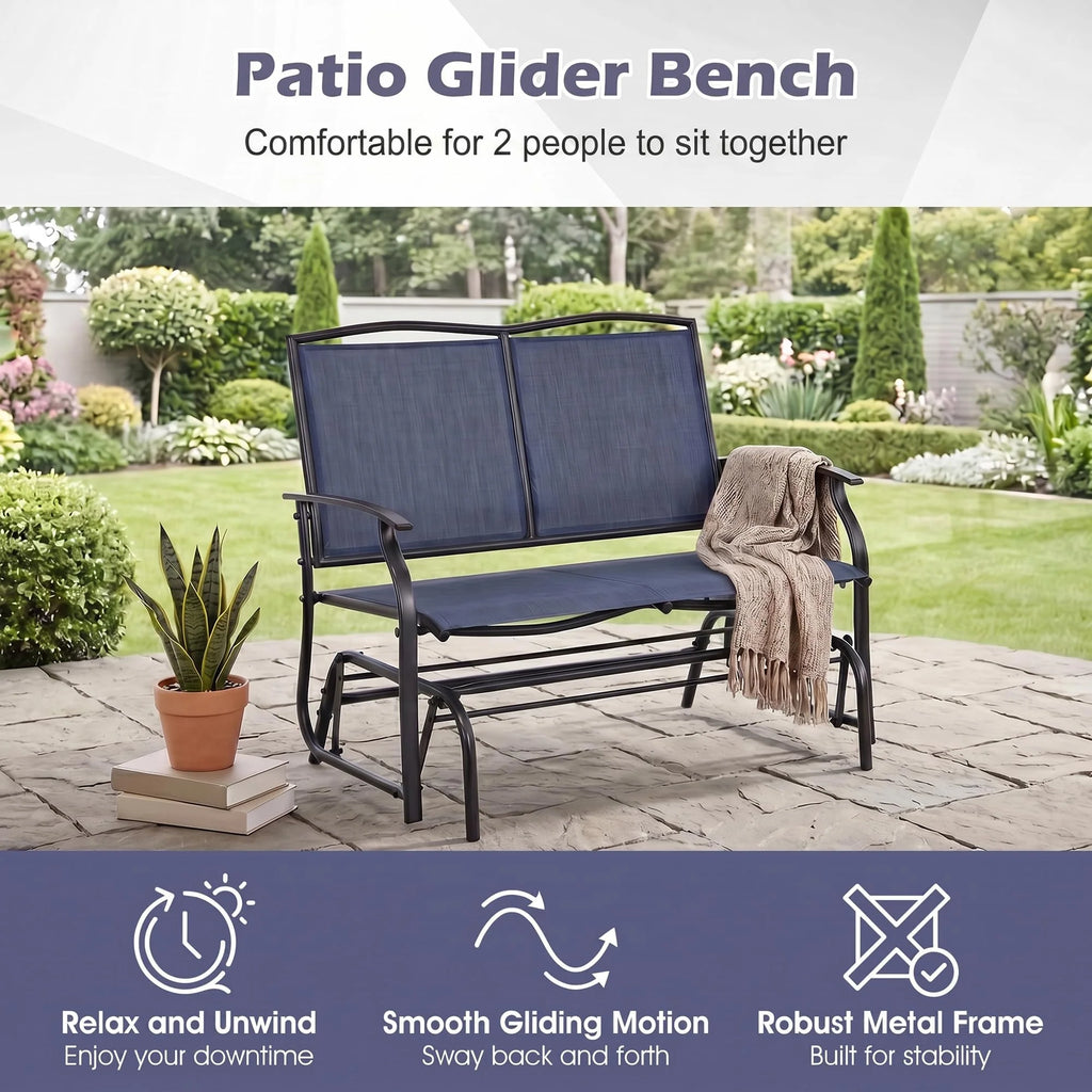 Tangkula 2-Person Patio Swing Glider Bench