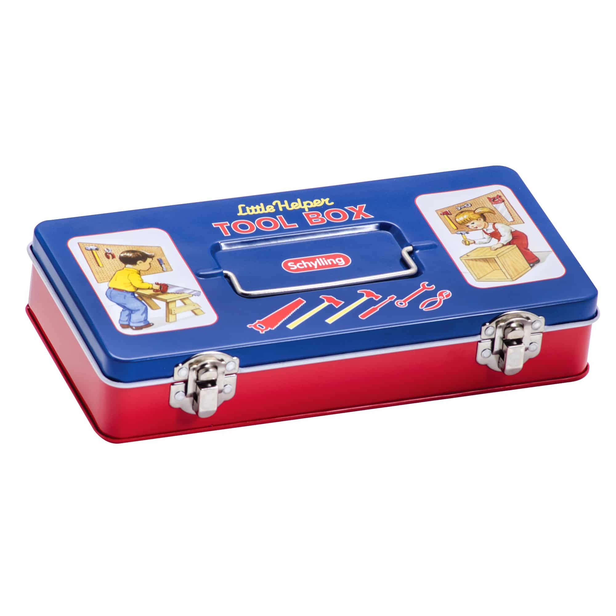 Tin Tool Box with Tools