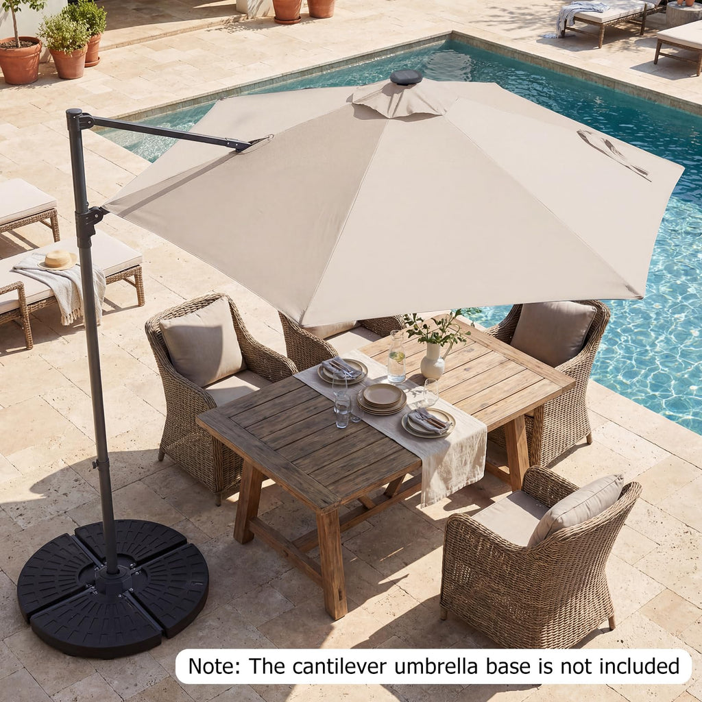 Tangkula 10ft Patio Offset Cantilever Outdoor Umbrella with LED Lights