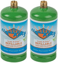 Flame King Refillable 1lb Empty Propane Cylinder Tank - Reusable - Safe and Legal Refill Option - Dot Compliant-16.4 oz 2-Pack. Green Ysn164-2-Instock