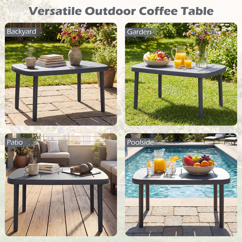 Tangkula Outdoor Coffee Table Weather-Resistant Small End Table