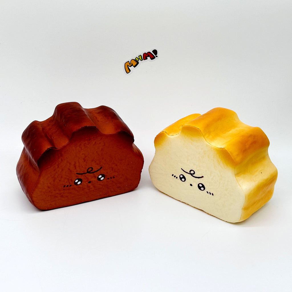 🍞 Milk Haas Bread Squishy - Chocolate Brown & Original Bread Yellow Slow Rising Stress Relief Toy