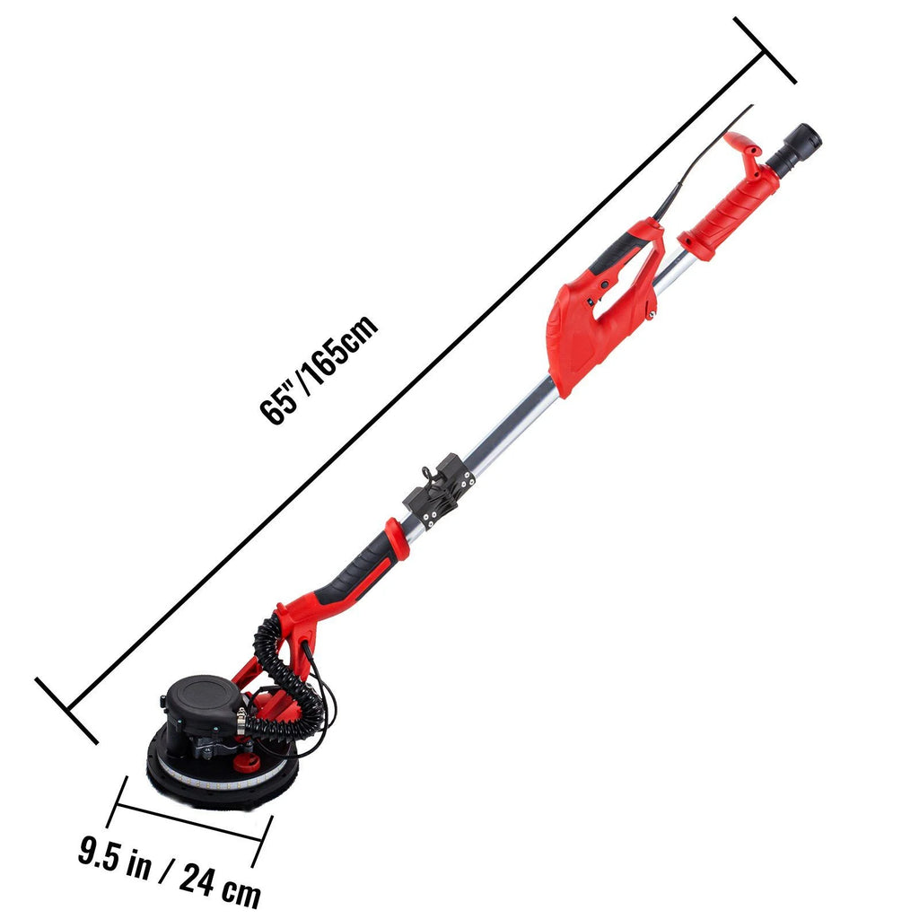 Drywall Sander 850W, Electric Drywall Sander, Electric Sander, with LED Strip Light and Vacuum Bag, Variable Speed 800 - 1750 RPM, Foldable Sheetrock Sander, with Telescope Handle, Wall Sander