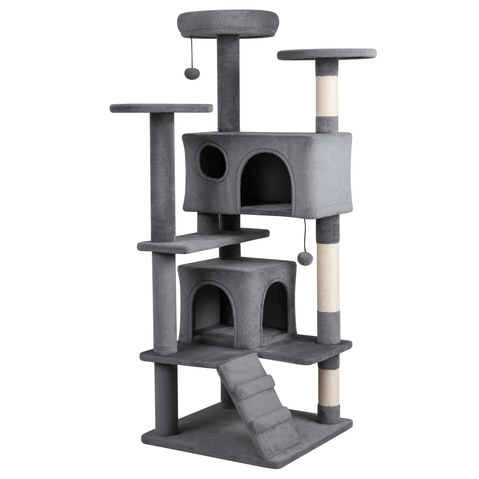 Tangkula 52" Tall Cat Tower with Cushioned Top Perch