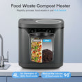 4 L Electric Composter for Kitchen, Countertop Compost Bin Indoor with Visible Window, LED Display