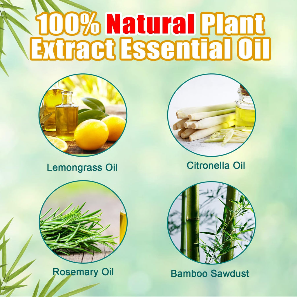 120 Pcs Natural Mosquito Repellent Outdoor Patio, Citronella Oil Mosquito Incense Sticks Plant-Based Bug Repellent for Patio Camping Fishing Backyard Travel Mosquito Control