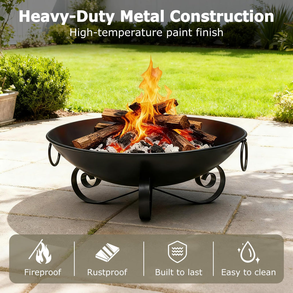 Tangkula Fire Pit for Outside Wood Burning