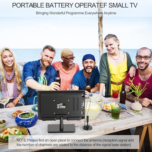 14 inch Small Flat Screen Kitchen TV with Antenna ATSC Tuner/USB/HDMI/AV/VGA, Built-in TV Stand and Remote Control for Car,RV,Camping,Outdoor or Office