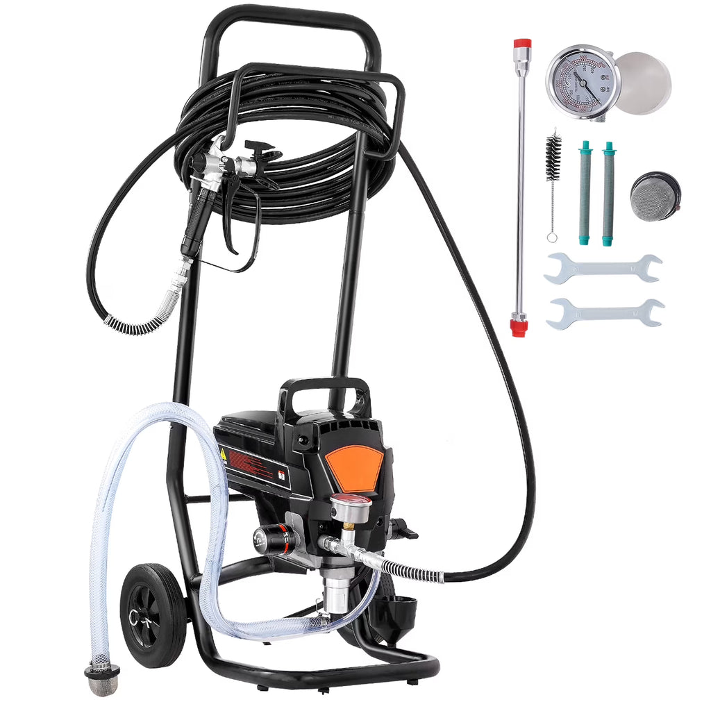KFFKFF Stand Airless Paint Sprayer 950W 3000PSI Electric Paint Sprayer with Cart