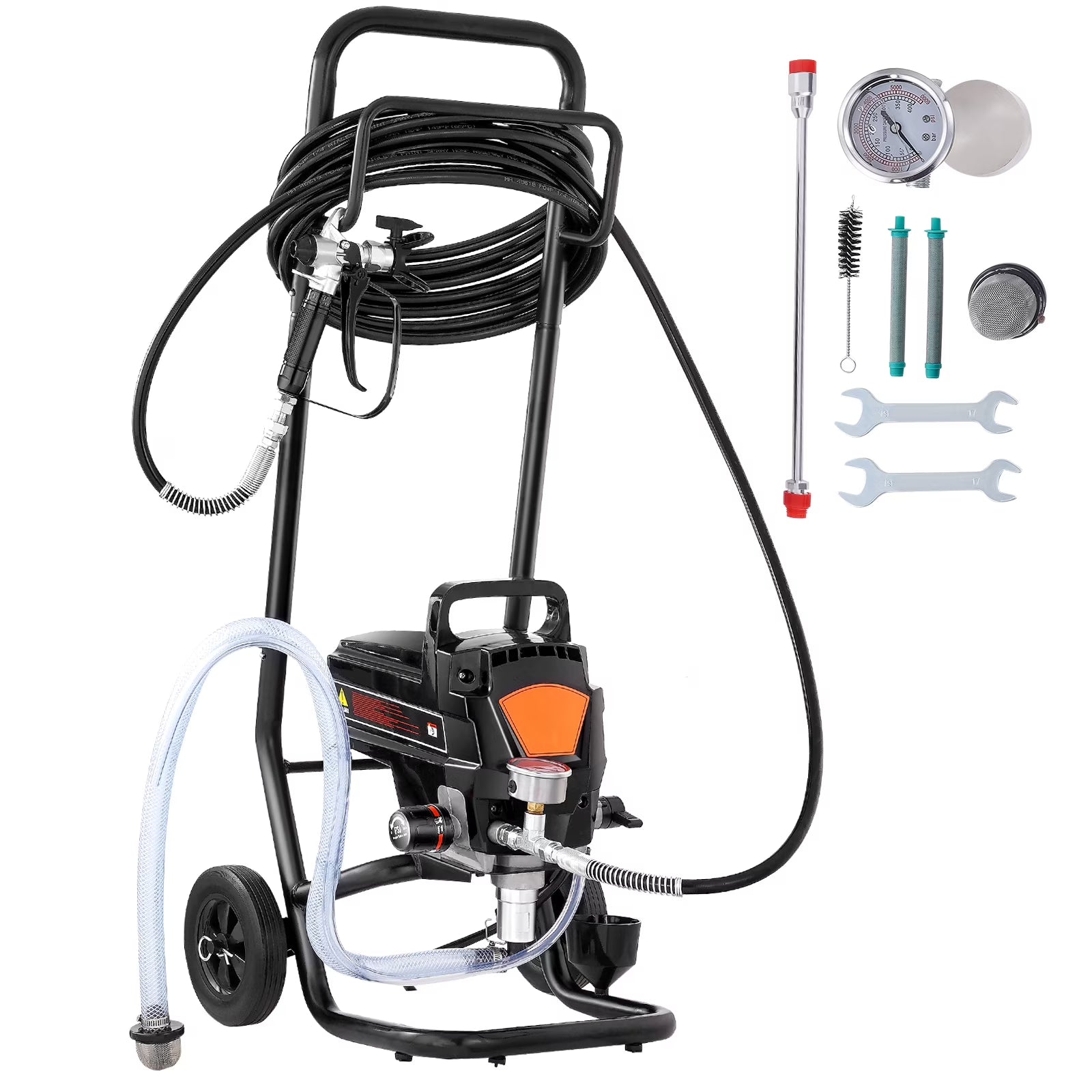 KFFKFF Stand Airless Paint Sprayer 950W 3000PSI Electric Paint Sprayer with Cart