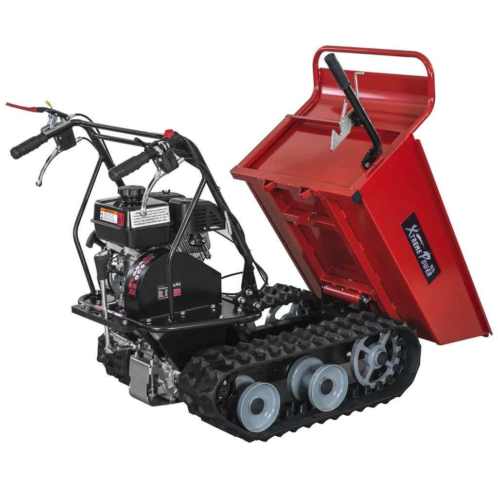 Xtremepowerus Track Barrow, 660 lb Loading Capacity, 6.5HP Kohler, Gas Powered Wheelbarrow