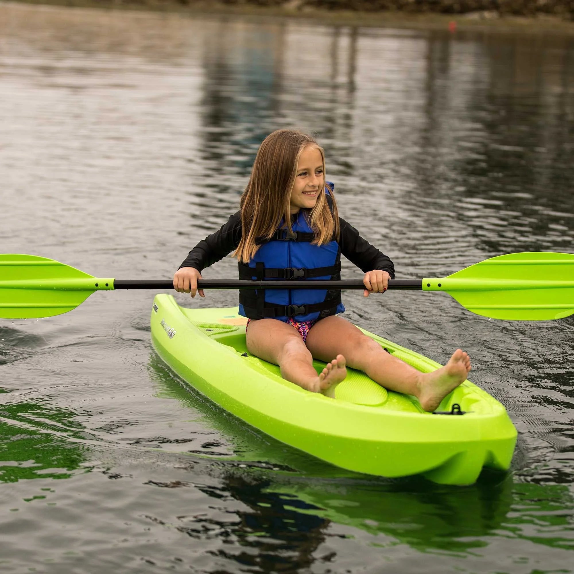Lifetime Recruit 6.5 Ft Youth Sit - on - Top Kayak, Lime Green (90765)