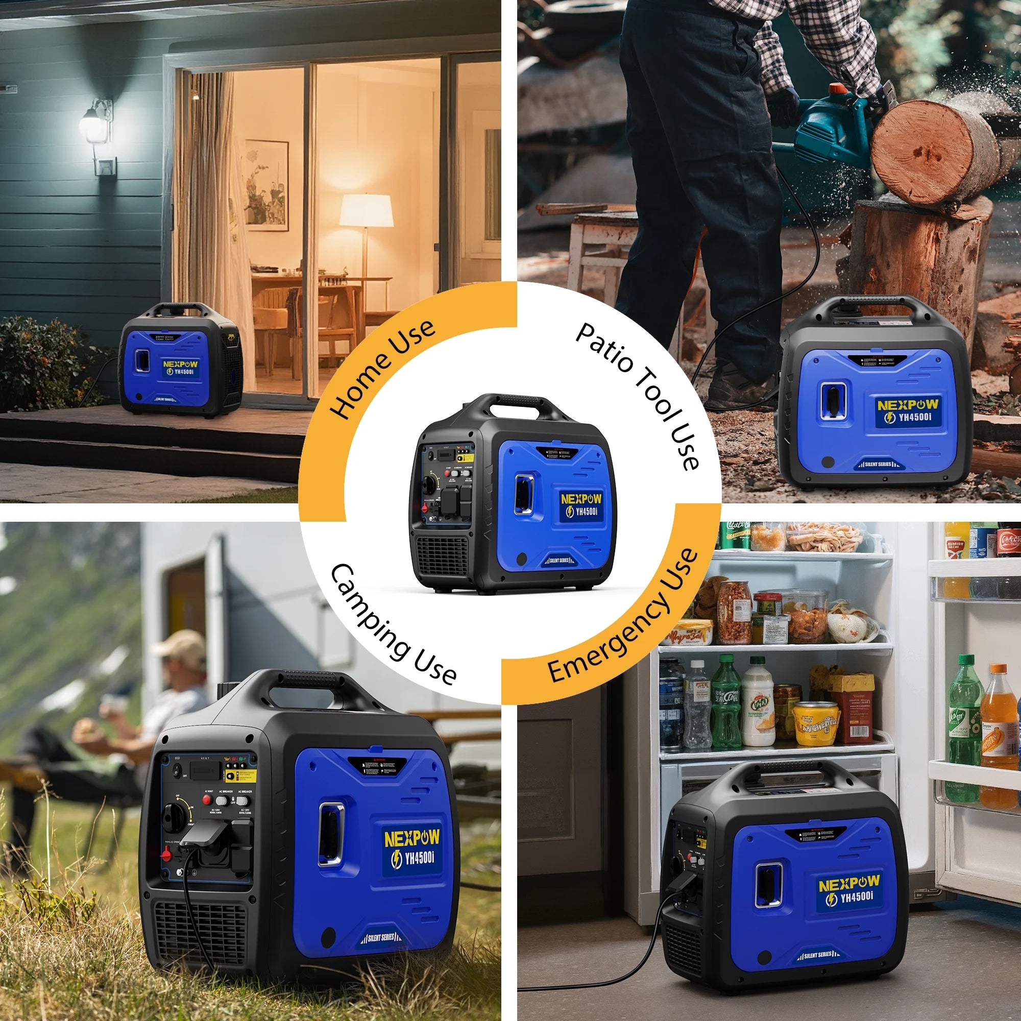 NEXPOW 2250W Portable Inverter Generator, Gasoline Power Quiet Lightweight for Backup Home & Camping, Eco - Mode Feature, Parallel Capability, EPA Compliant