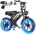 Tamobyke Electric Bike for Adults, Peak 1500W 28mph Mountain Ebike, 48V 15.6AH 20" Fat Tire Electric Bicycle Full Suspension UL2849