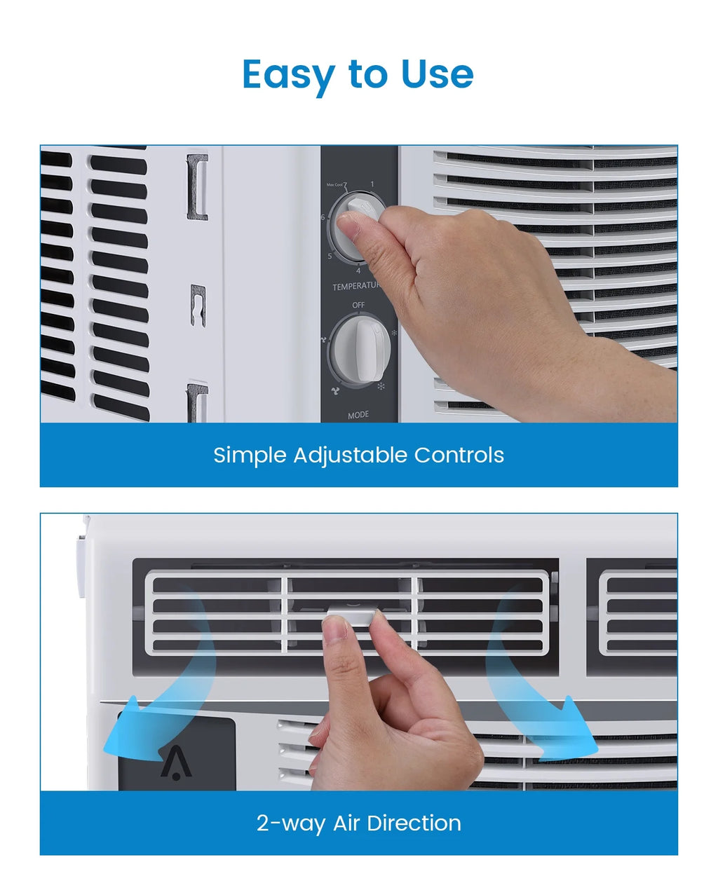Garvee 5000 BTU Window Air Conditioner, Fast Cooling for Rooms up to 150 Sq. Ft, Window Ac Unit with 7 Level Temperature Setting, White