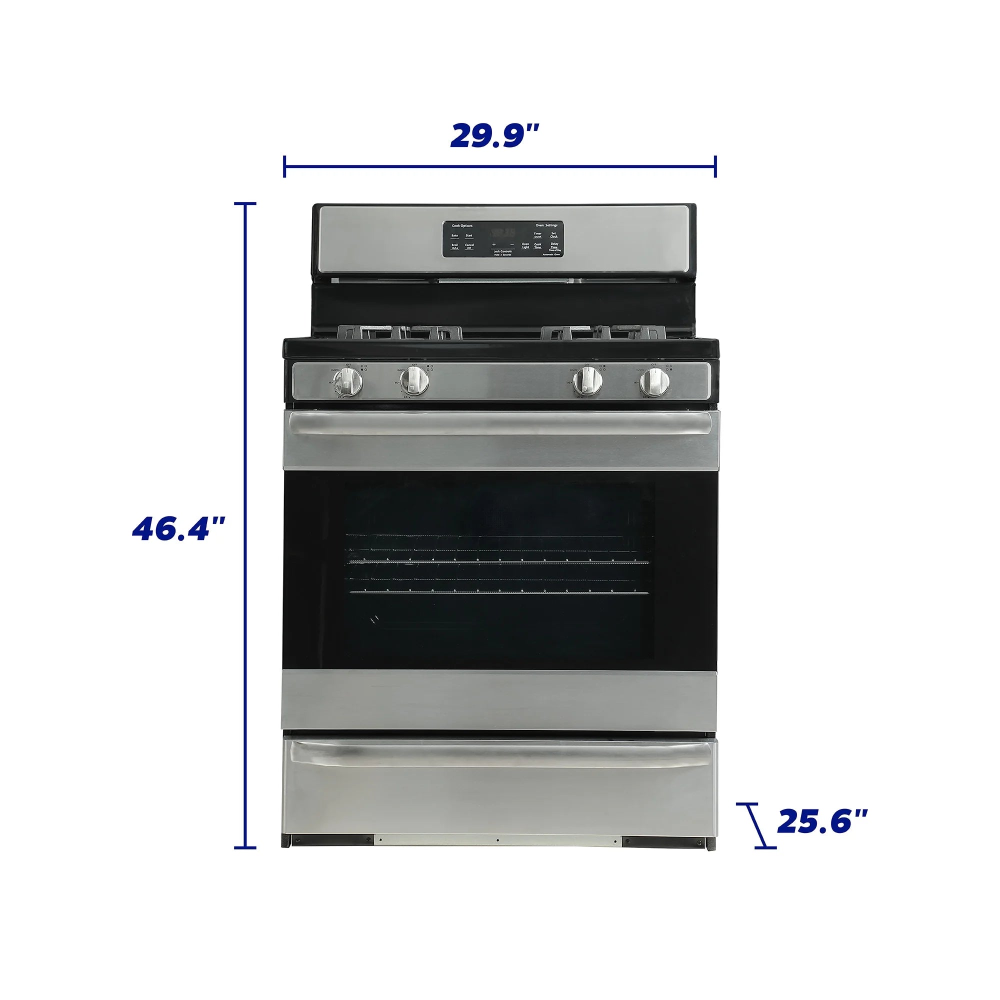 Element 30 in 4 Burners 5.2 Cu. Ft. Freestanding Gas Range, Stainless Steel