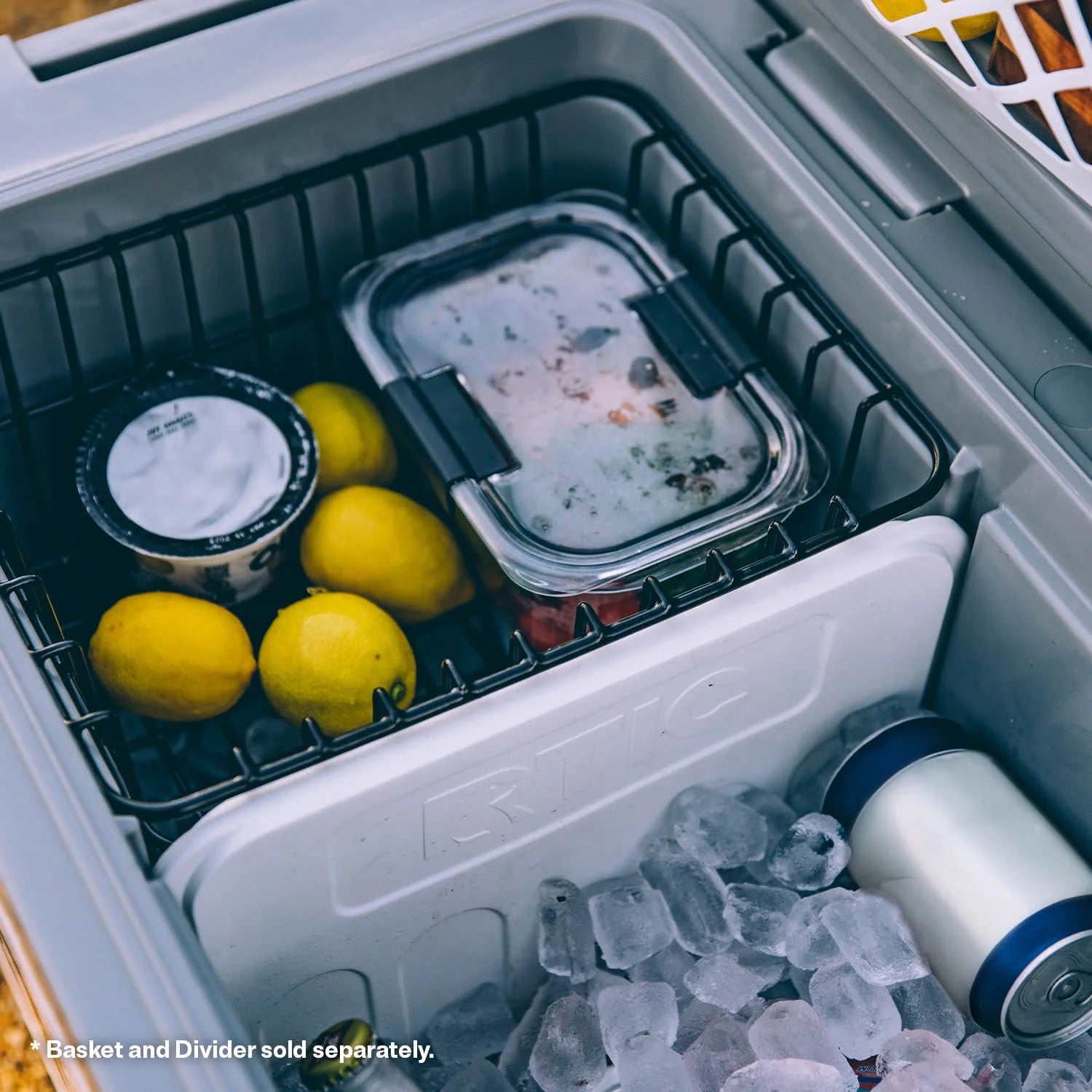 RTIC 52 QT Ultra - Light Wheeled Hard - Sided Ice Chest Cooler, Fits 78 Cans, White & Grey