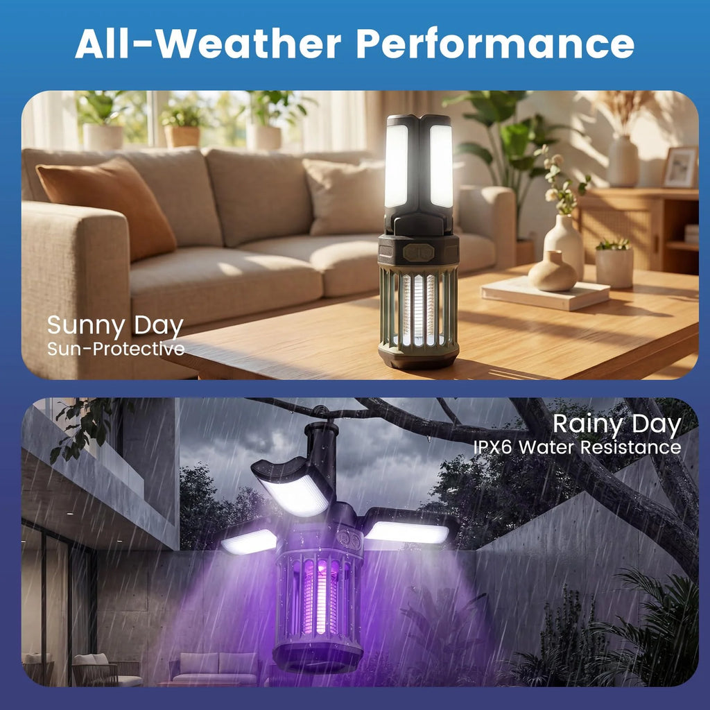 Tangkula 3-Petal Foldable Bug Zapper  Adjustable Lighting Modes Type-C Rechargeable