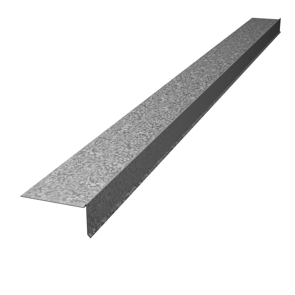 Able Sheet Metal 2 in. x 1/2 in. x 2 in. Galvanized Gravel Stop Flashing, 10 ft.