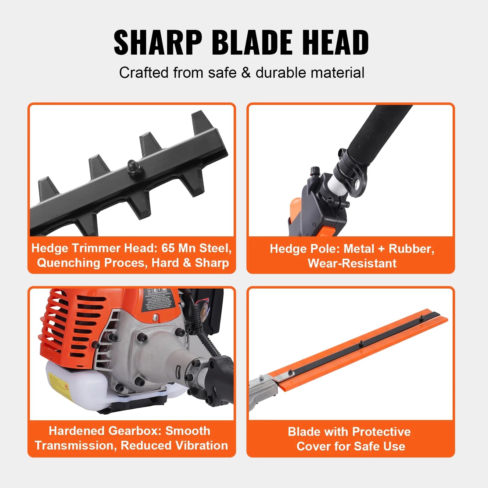 VEVOR 26CC 5 - in - 1 Multi - Functional Trimming Tools, Gas Hedge Trimmer, Weed Eater, String Trimmer, Edger, Pole Saw Chainsaw Pruner with Extension Pole