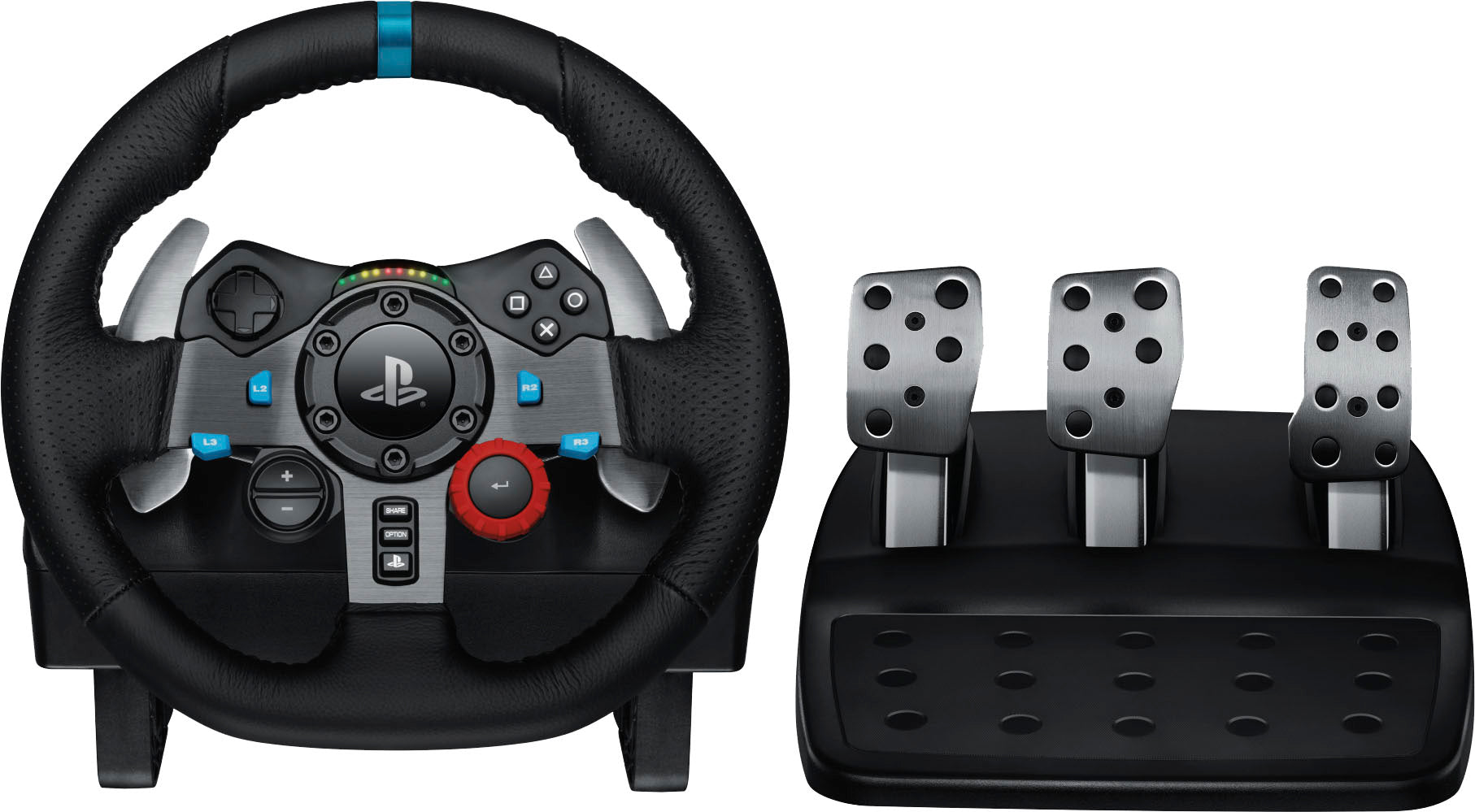 Logitech – G29 Driving Force Racing Wheel and Floor Pedals for PS5. PS4. PC. Mac – Black