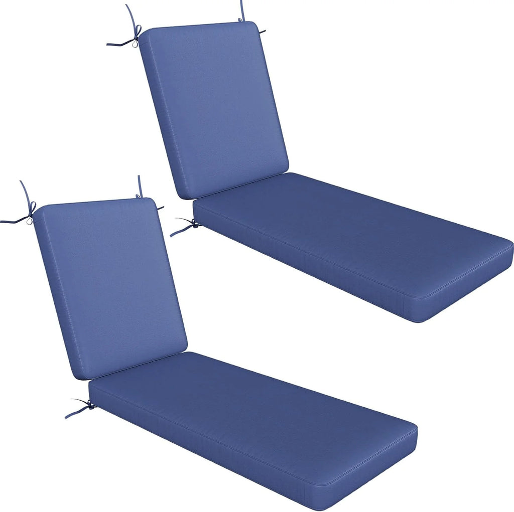 AECOJOY Chaise Lounge Cushions Outdoor Set of 2, 72x21x4 Inch Lounge Chair Cushion, Fade Resistant Patio Sun Lounger Replacement