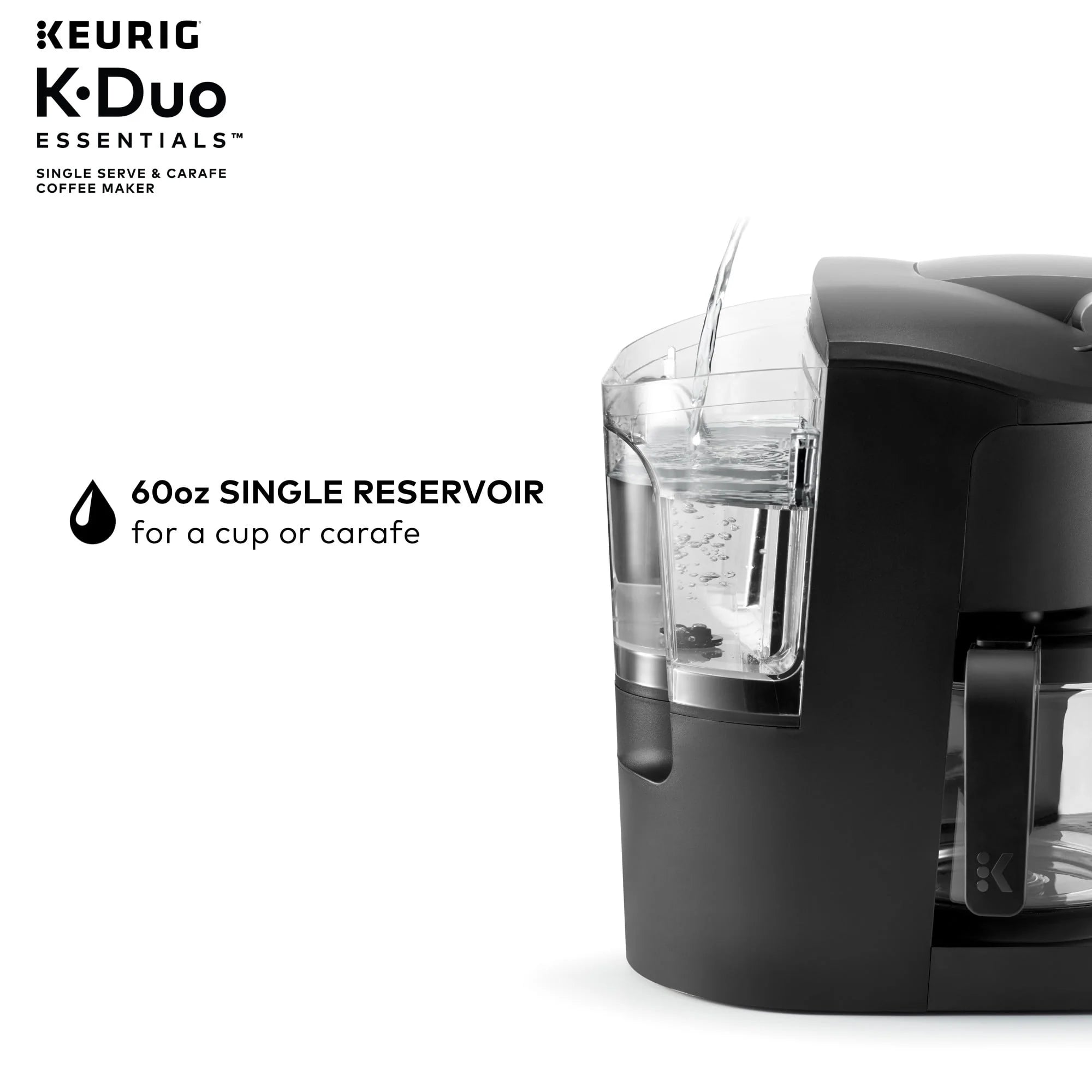 Keurig K - Duo Essentials Black Single - Serve K - Cup Pod Coffee Maker, Black
