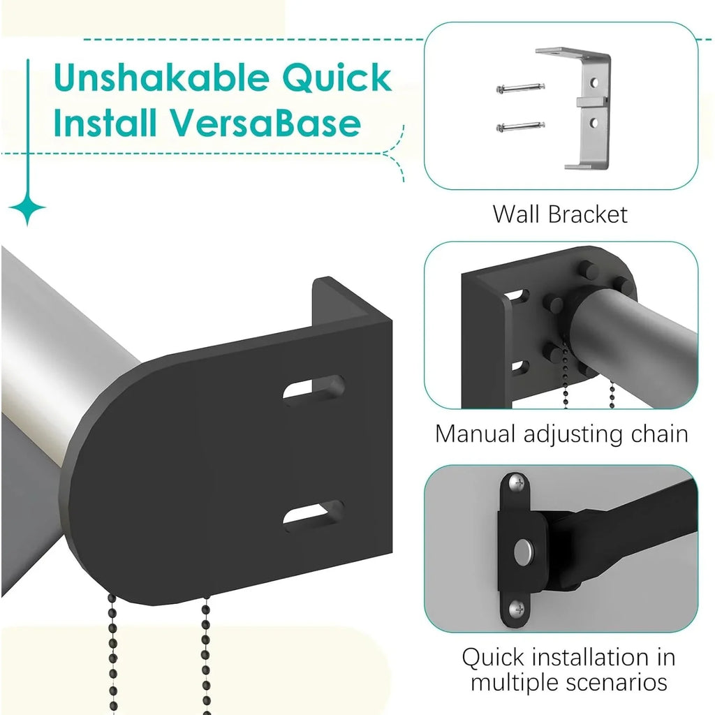 AECOJOY Retractable Awning, 50"x55" Manual Outdoor Awnings for Door Entrance, Sun Shade Canopy