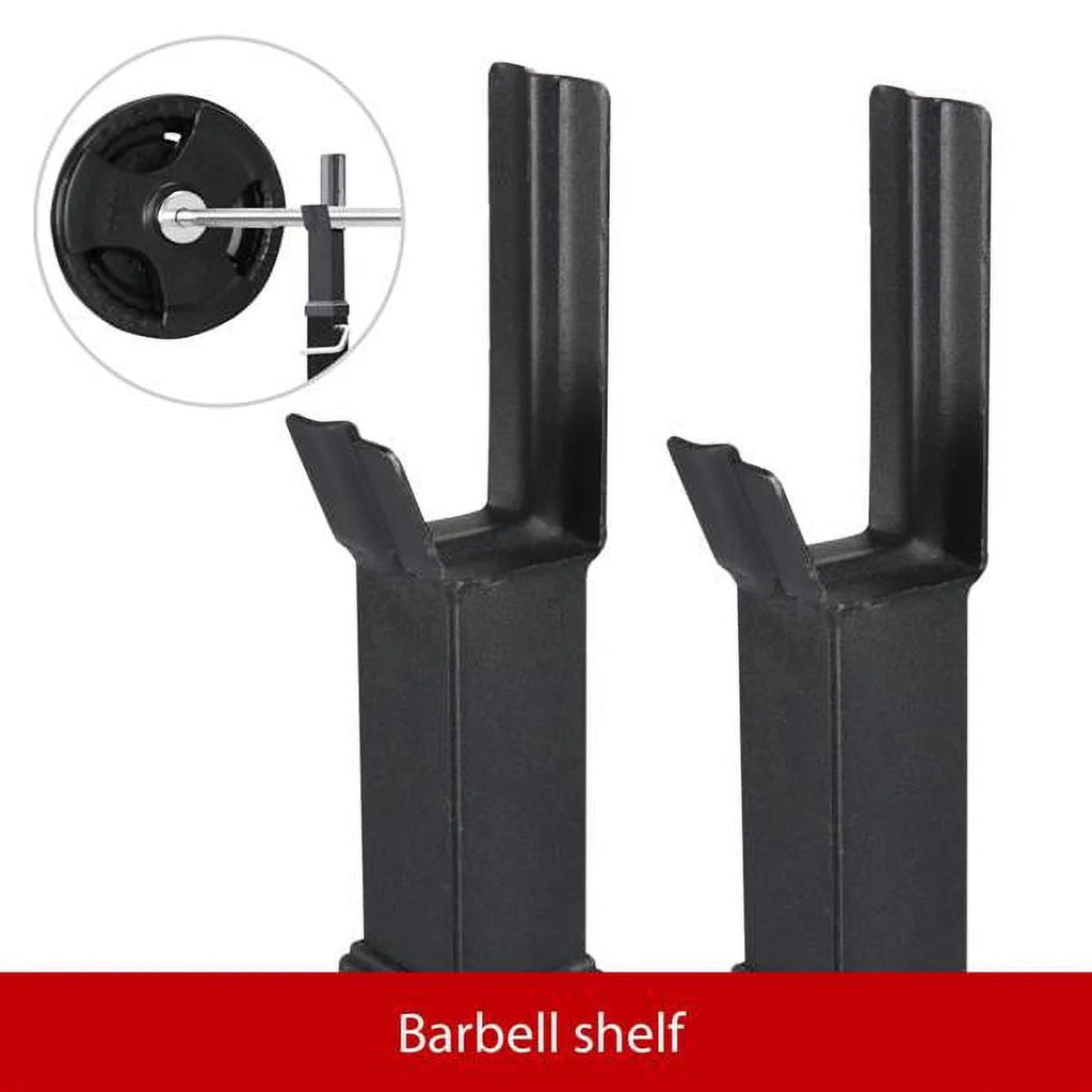 2 - Piece Adjustable Squat Stand Rack or Barbell Free Press Bench, Black