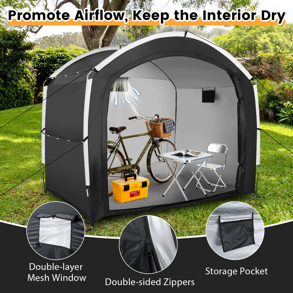 Tangkula Outdoor Portable Bicycle Storage Shelter Tent for 5 Bikes with 210D Oxford Fabric