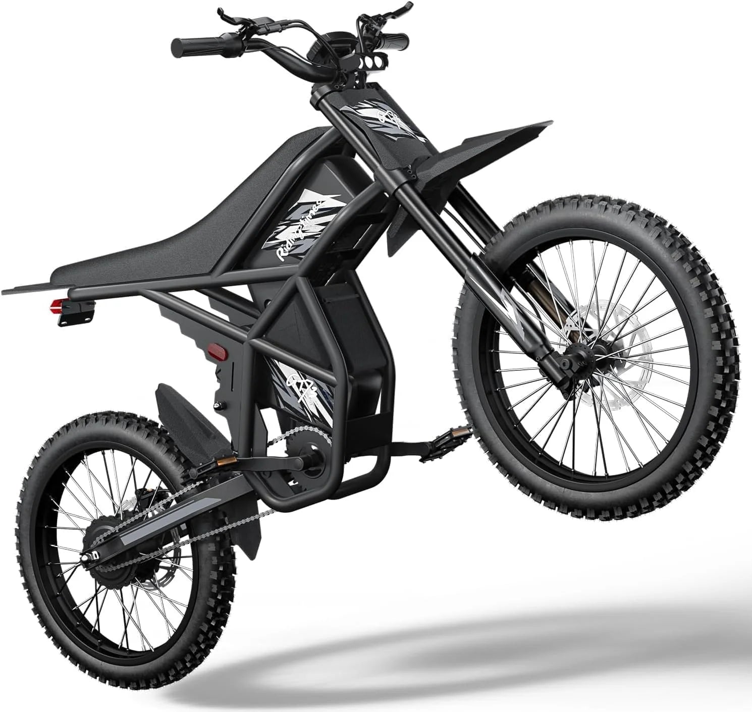 Riding'Times GT73 Electric Dirt Bike for Adults 2400W 48V 37MPH 36.4AH Dual Battery 85 Miles Range 25" Tires UL2849 Full Suspension