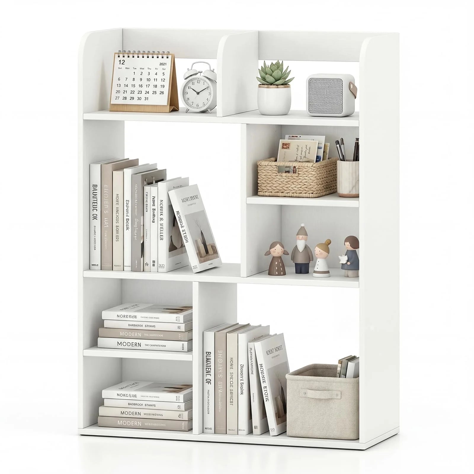 Tangkula Desktop Display Rack with 4 Open Shelves & 4 Cubes