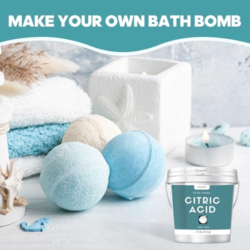 1.1Gallon (11lb) Citric Acid Powder Food Grade, Citric Acid for Cleaning, 100% Pure, Natural Preservative, Ideal for Cooking and Baking, Citric Acid for Bath Bombs and Canning