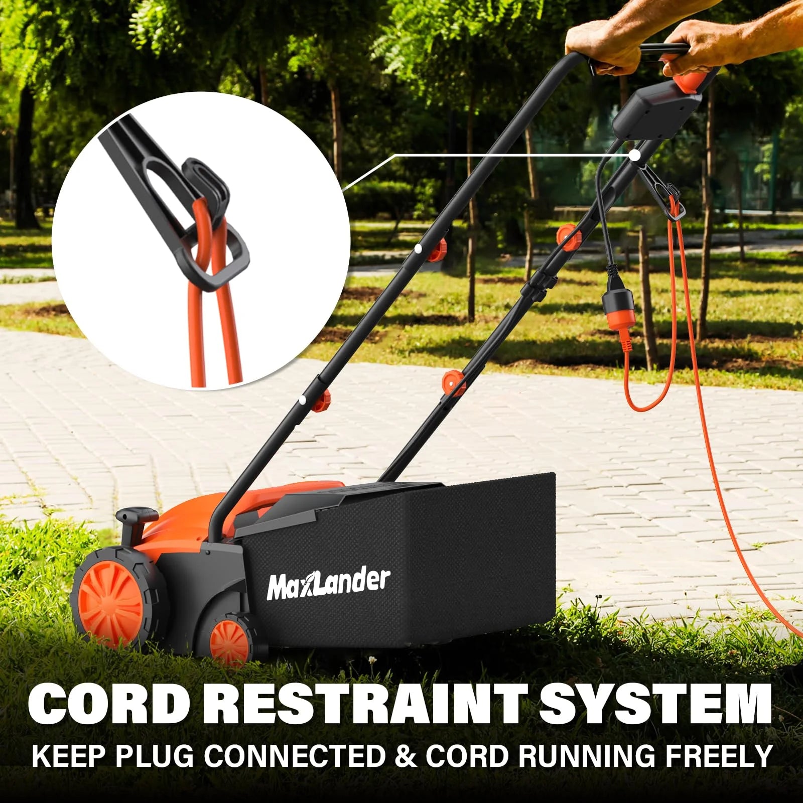 MAXLANDER Electric Dethatcher and Scarifier, 13 12amp 2 - in - 1 Lawn Dethatcher with 4 - Position Depth Adjustment, 30 L Removable Collection Bag, Airboost Technology Increases Lawn Health