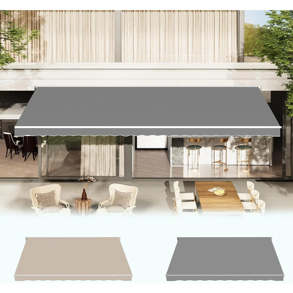 AECOJOY Retractable Awning Replacement, Sunshade Canopy for Patio Outdoor Awning (Without Frame), 280g/㎡ Polyester Fabric Cover