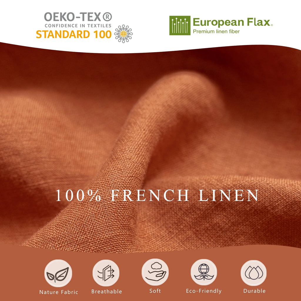 100% Pure Linen Duvet Cover with Button Closure and Corner Ties Soft & Breathable - Natural Full/Queen
